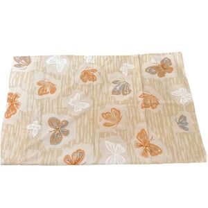 Vintage 70's‎ Pequot No-Iron Percale Standard Pillow Case Tan Orange Butterfly